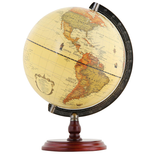 Annova Antique Globe on wood base for elegant desk decor