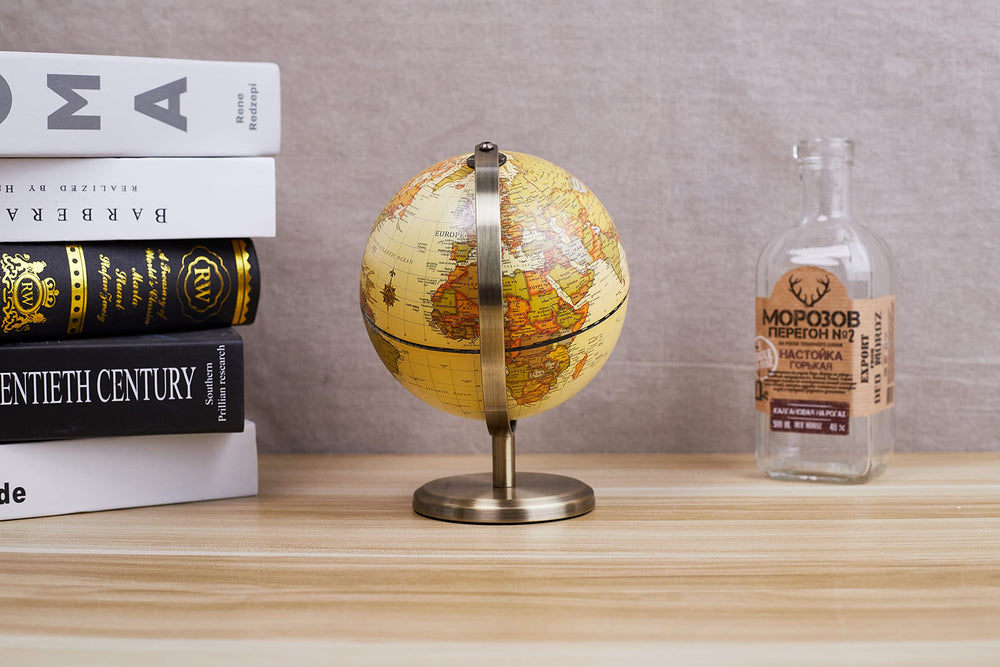 Brown finish complements any decor while highlighting geographic details