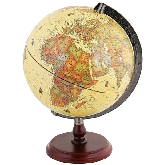 Annova Antique Globe rotates to show full earth geography