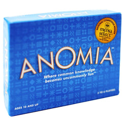 Anomia card game box and contents for quick party fun.
