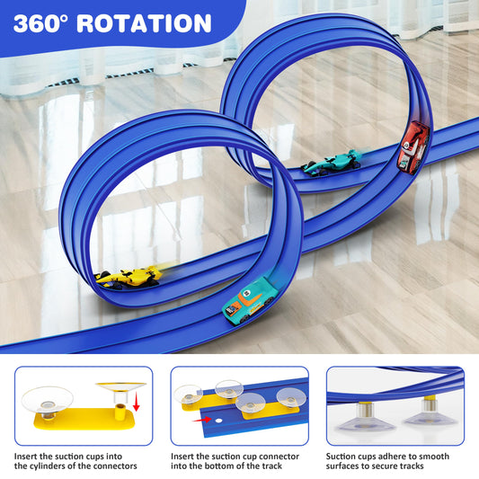 Anoozo suction cups secure the track on any surface