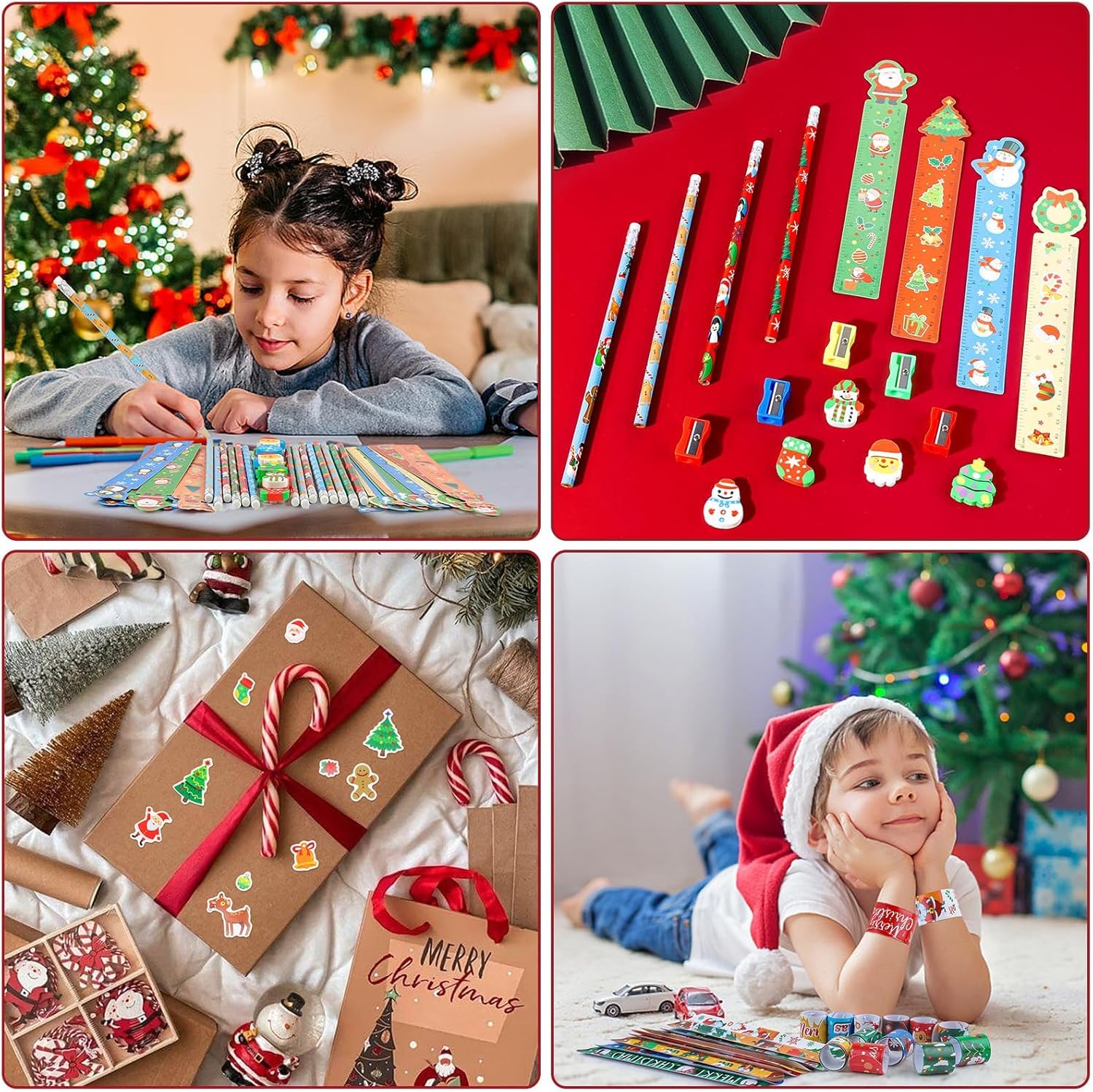 ANPHILE 28-pack Christmas stickers brighten crafts and reward boxes.