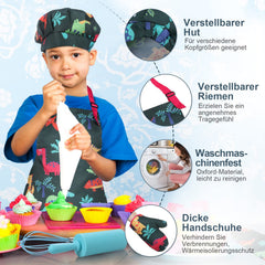 Anpro complete kids cooking set oven mitts protect tiny hands during pretend cooking