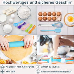 Anpro complete kids cooking set silicone spatula ideal for stirring pretend pastries