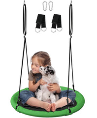 Ansionsol saucer tree swing assembly showing quick backyard setup