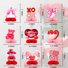 Ansoufien 9-piece pink Valentines table decor for festive gatherings