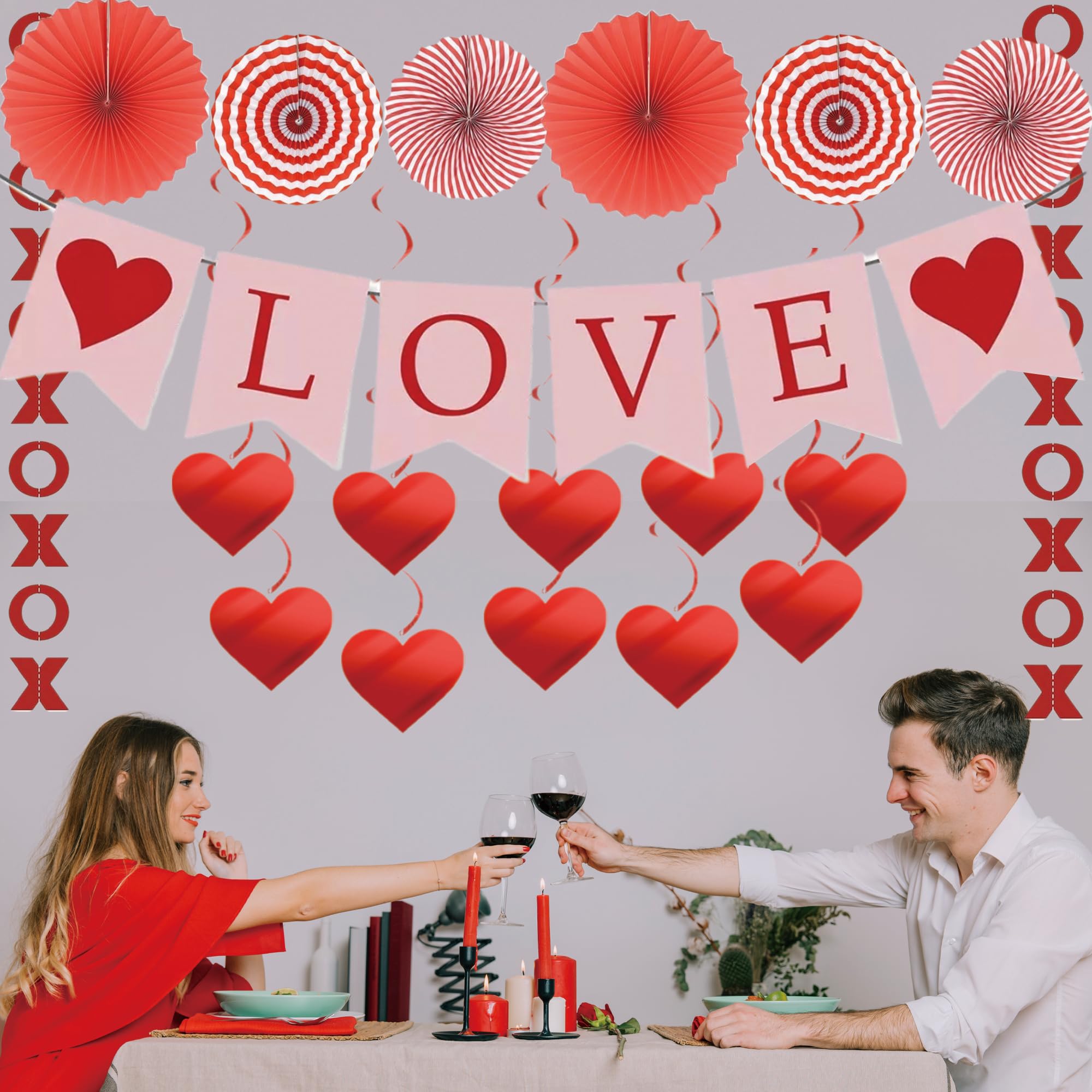 Ansoufien second heart garland enhances the party space with love.