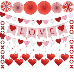 Ansoufien Valentine’s Love Banner decorates walls for a romantic backdrop.
