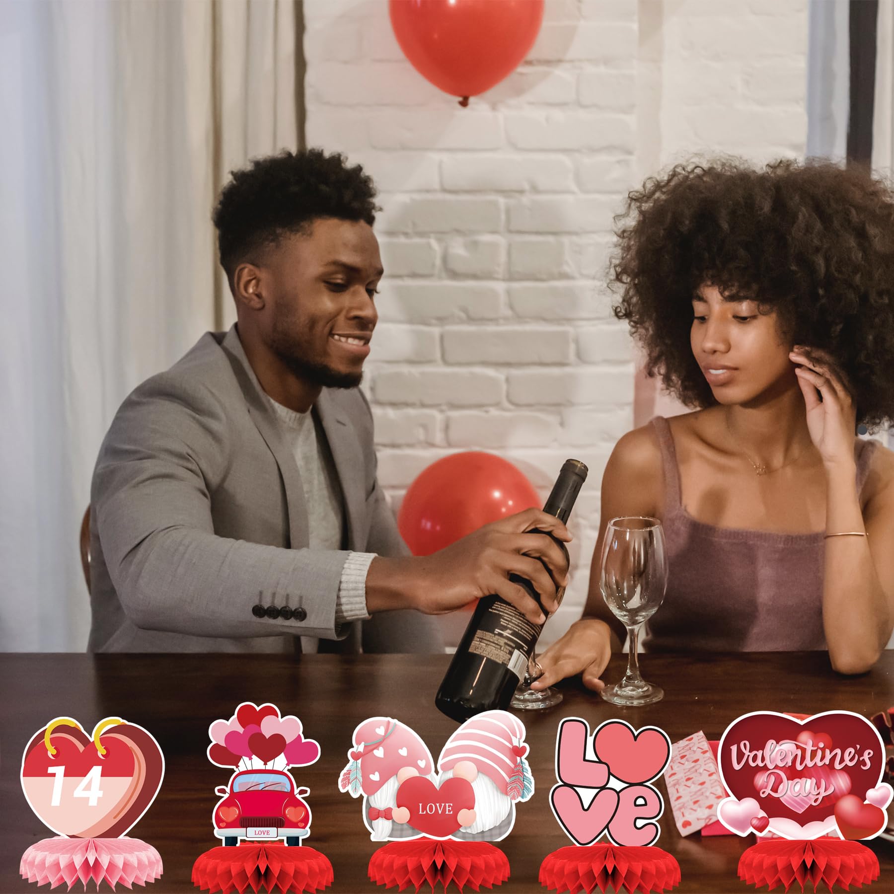 Ansoufien Valentines table decor set with easy assembly instructions