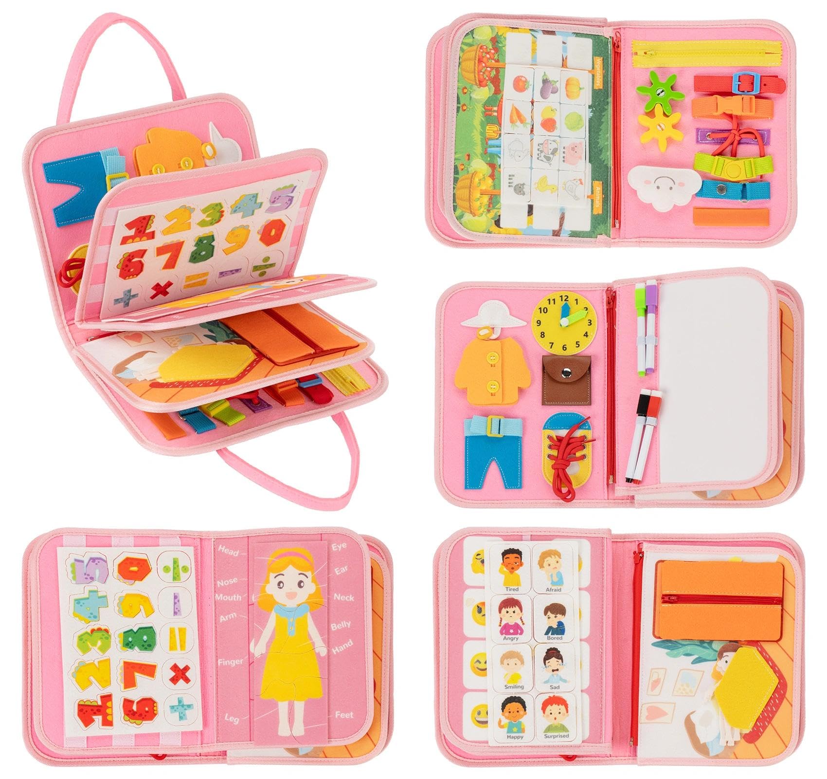 Anstore Busy Board travel-storage page helps organize activities on trips.