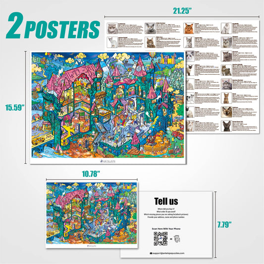 ANTELOPE 1000-piece puzzle close-up reveals dust-free pieces for easier assembly