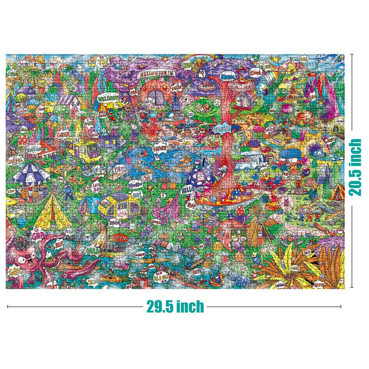 Antelope 1000 piece table spread highlights details for immersive solving.