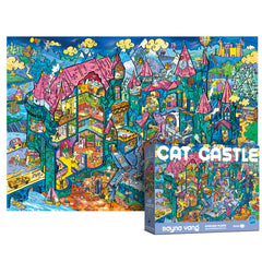 ANTELOPE cat castle puzzle front cover shows vibrant artwork ideal for cat lovers