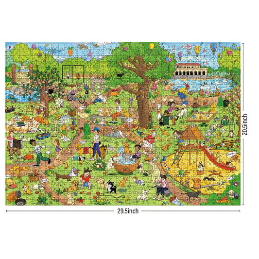 Antelope dog park puzzle high-resolution image with vivid, true-to-life colors.
