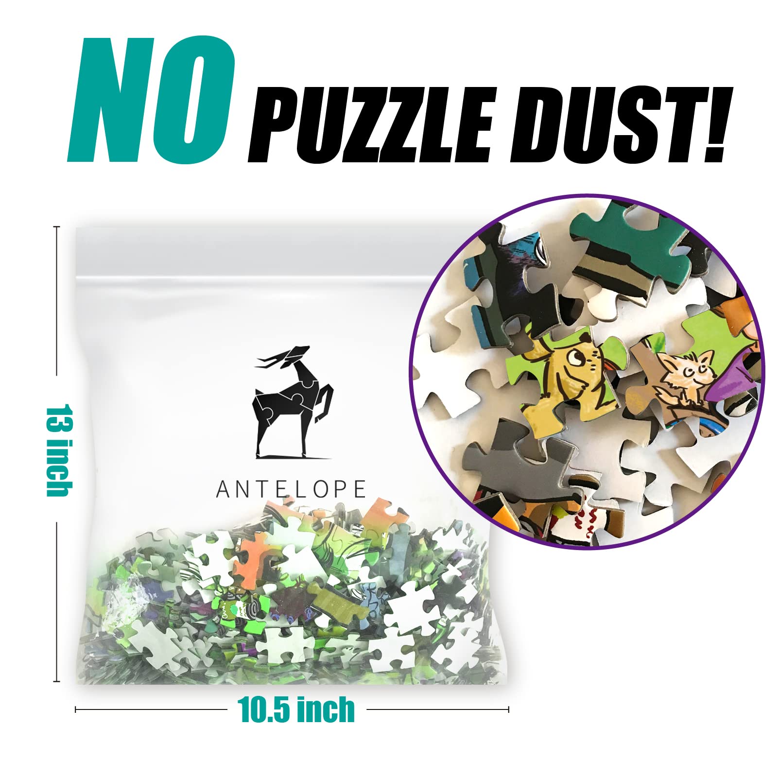 Antelope non-glare finish enhances visibility for shared puzzle time.