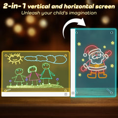 ANTIWAR LED drawing board for kids with hanging kit for wall display.
