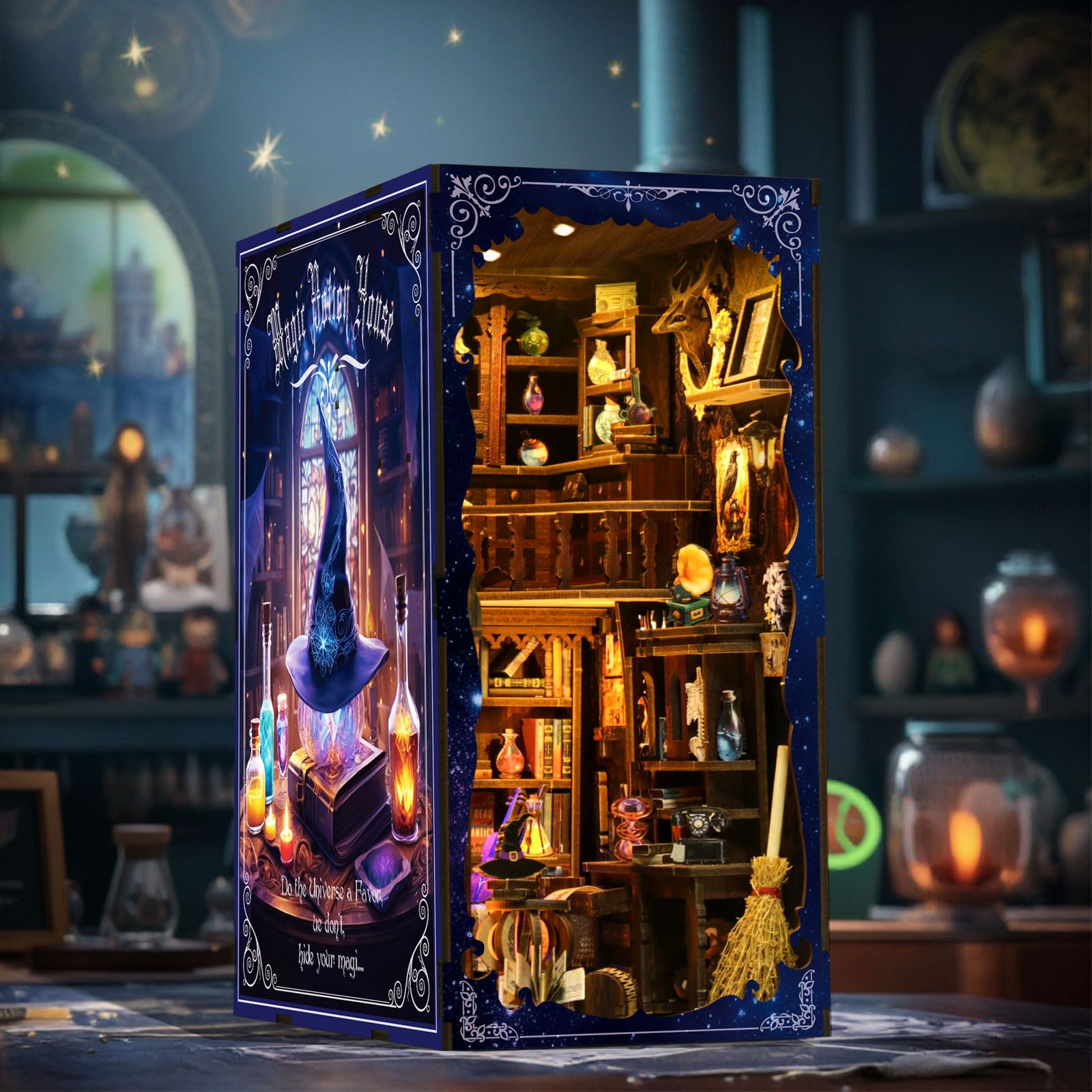 ANTREATU Magic Book Nook Kit shelf detail enhances display appeal.