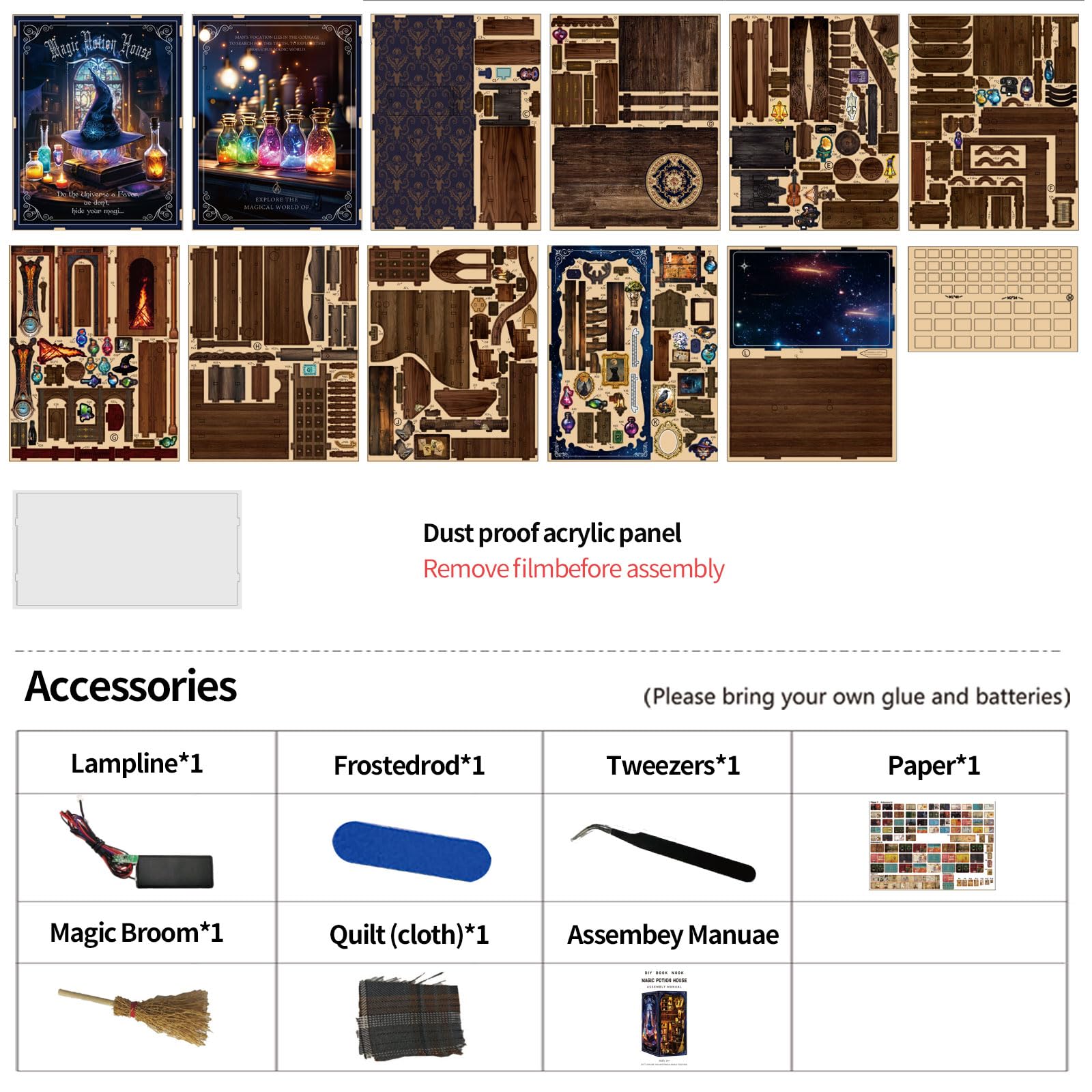 ANTREATU Magic Book Nook Kit unboxing reveals complete components and guide.