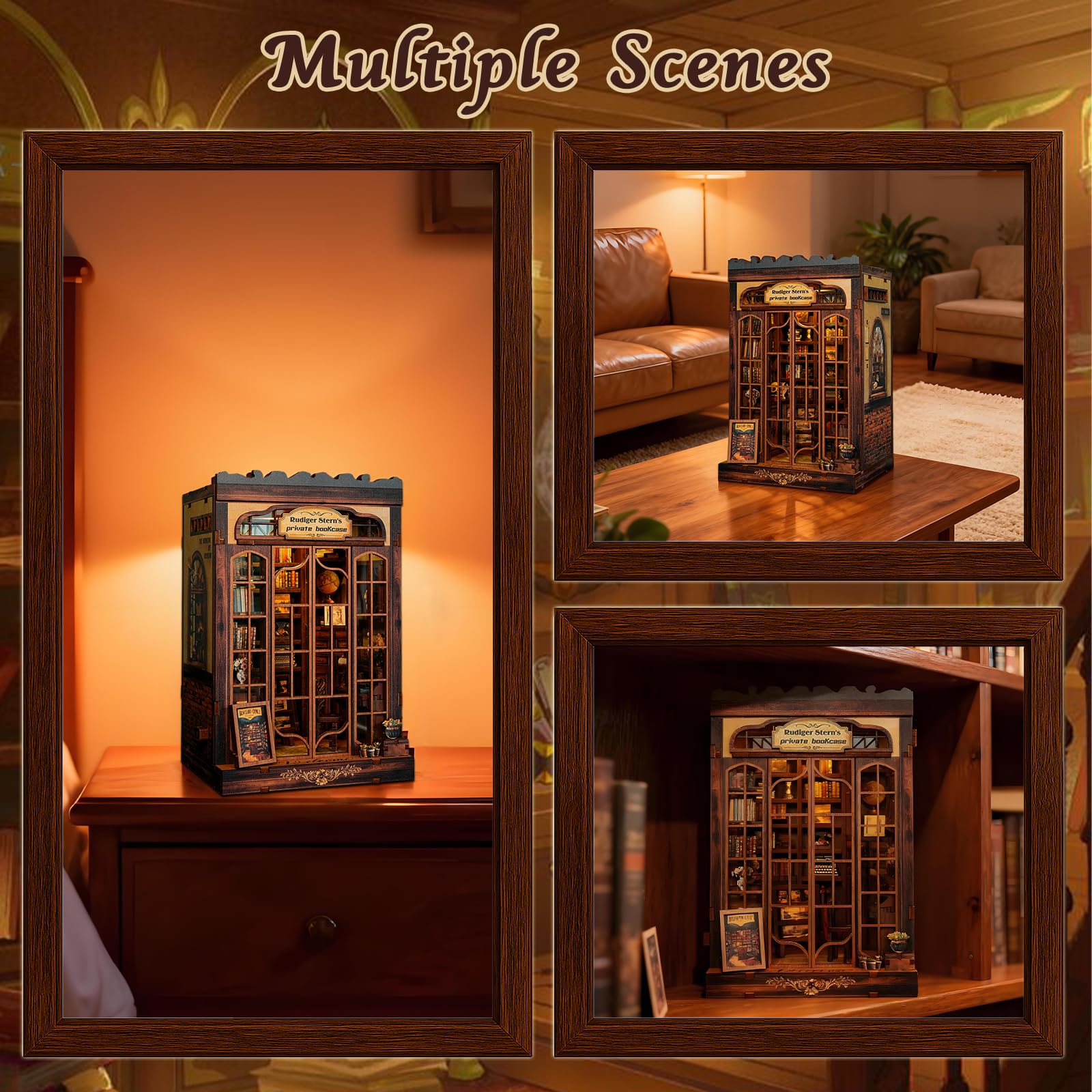ANTREATU textured book spines improve shelf realism and depth.