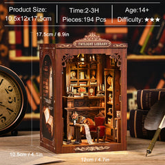 ANTREATU Twilight Library kit with LED light creates warm ambience