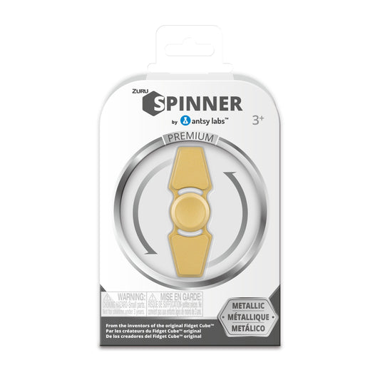 Antsy Labs Boomerang Spinner Gold side view, compact design ideal for on-the-go use