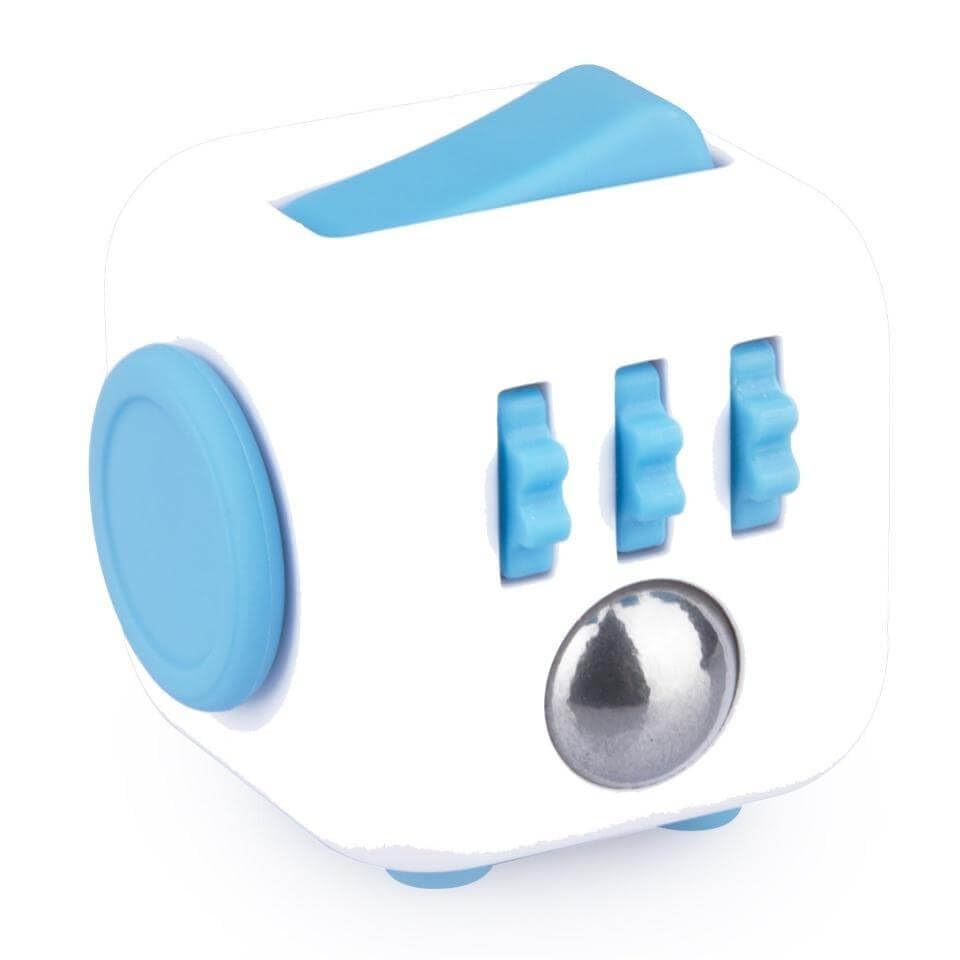Antsy Labs Fidget Cube Aqua, portable focus aid with six tactile actions for stress relief