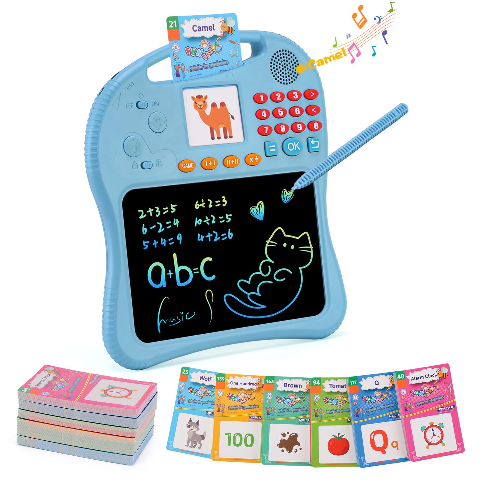 ANTUMKDS 3-in-1 learning tablet and LCD drawing pad for reusable practice
