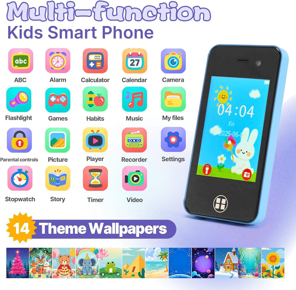 ANTUMKDS Kids Smart Phone blue dual camera encourages creativity through photos and stickers