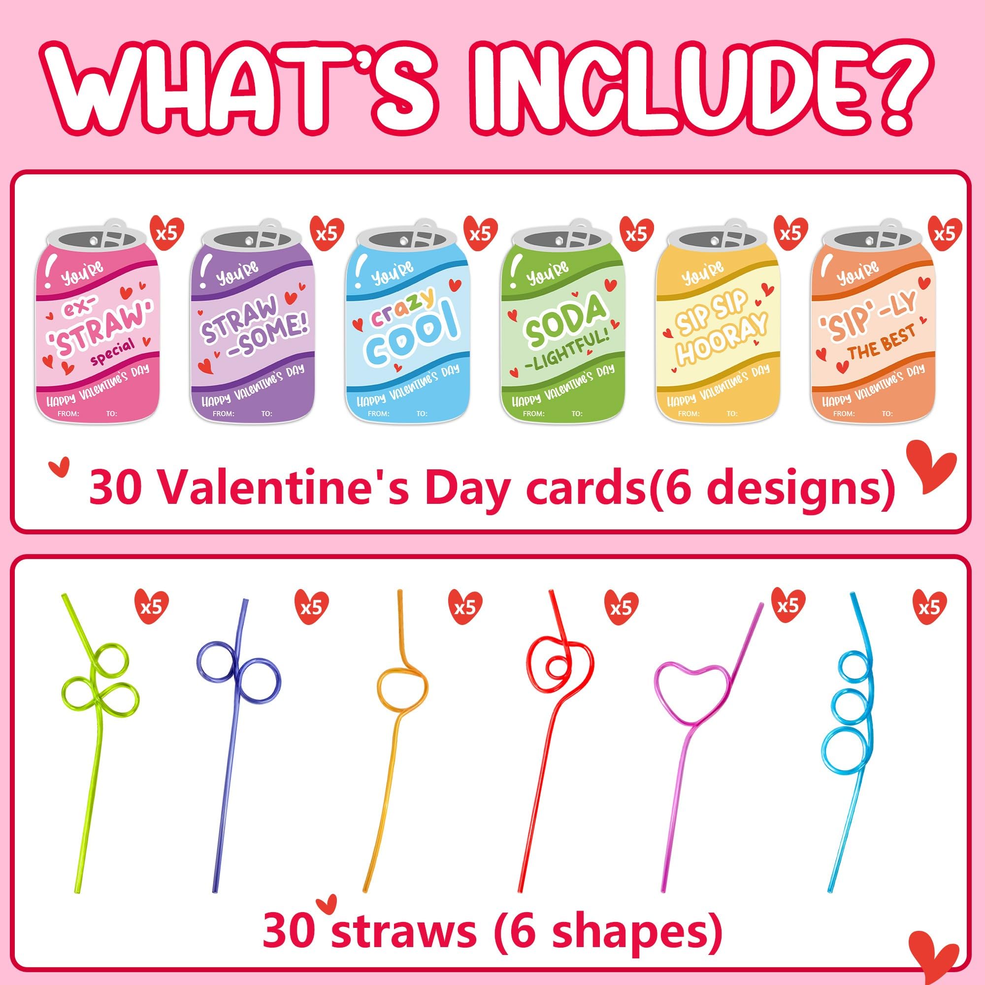 Anvianthor valentines cards paired with straws for fun classroom gifting