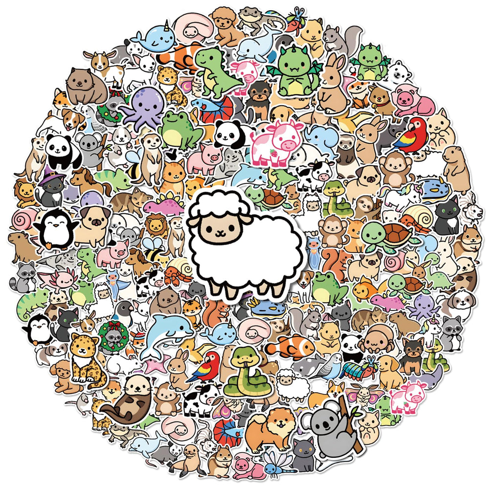 Anwyll 300pcs animal stickers on a water bottle for long-lasting color and kid-friendly fun.