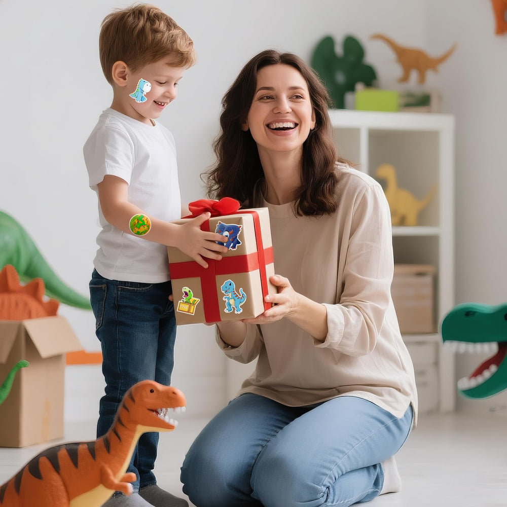 Anwyll 300pcs dinosaur sticker pack, colorful patterns