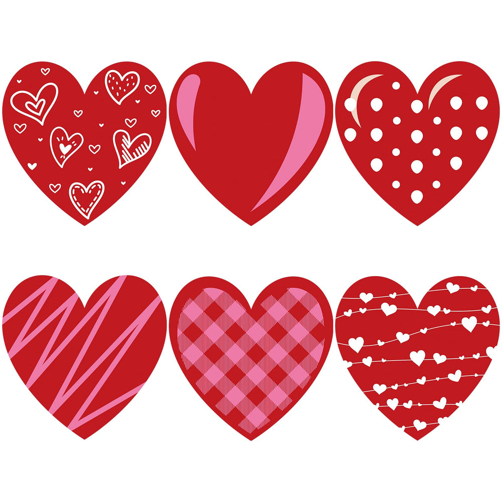 Anwyll heart stickers assorted designs, 1.5 inch, durable and easy to apply for cards.