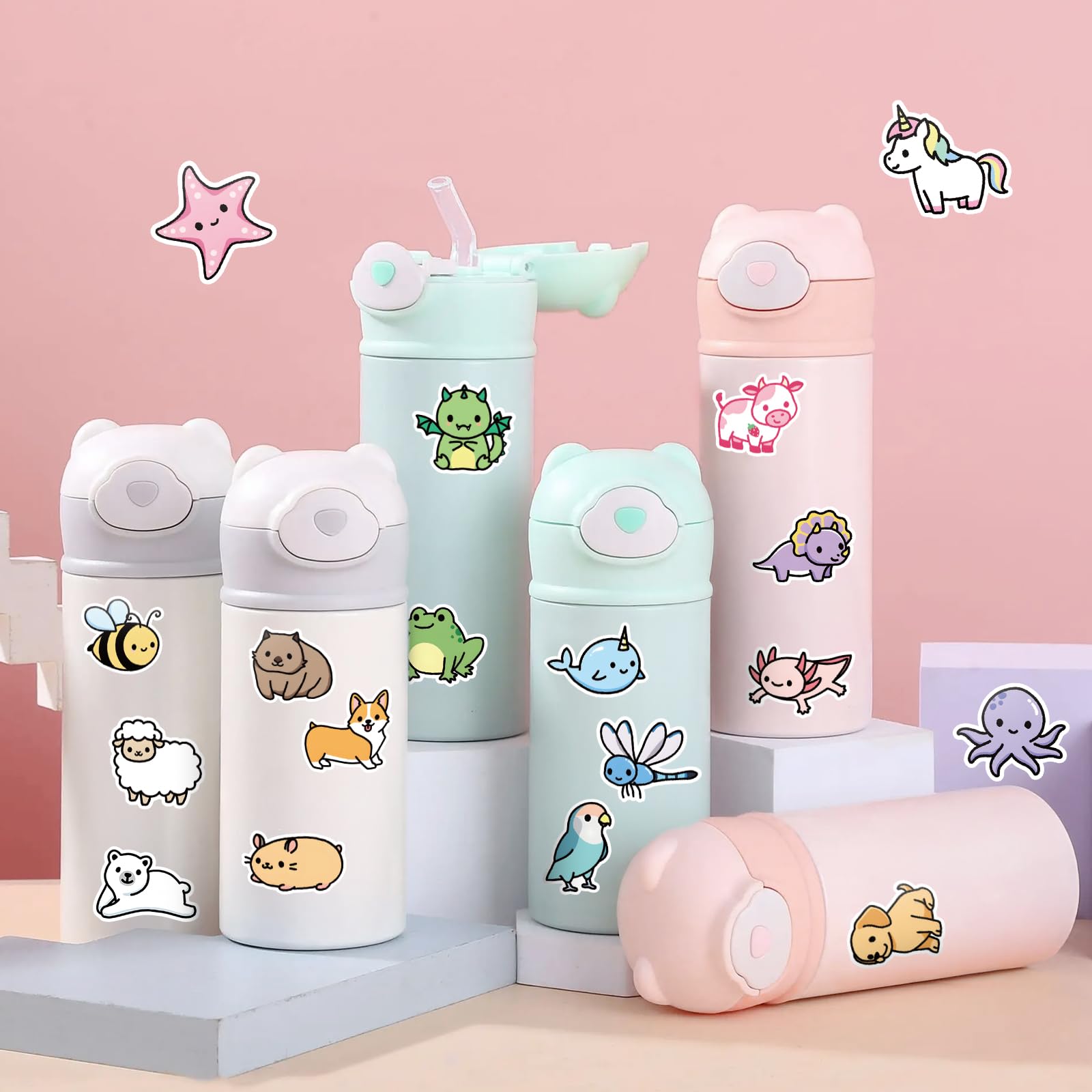 Anwyll kawaii animal stickers brighten notebooks and school gear.