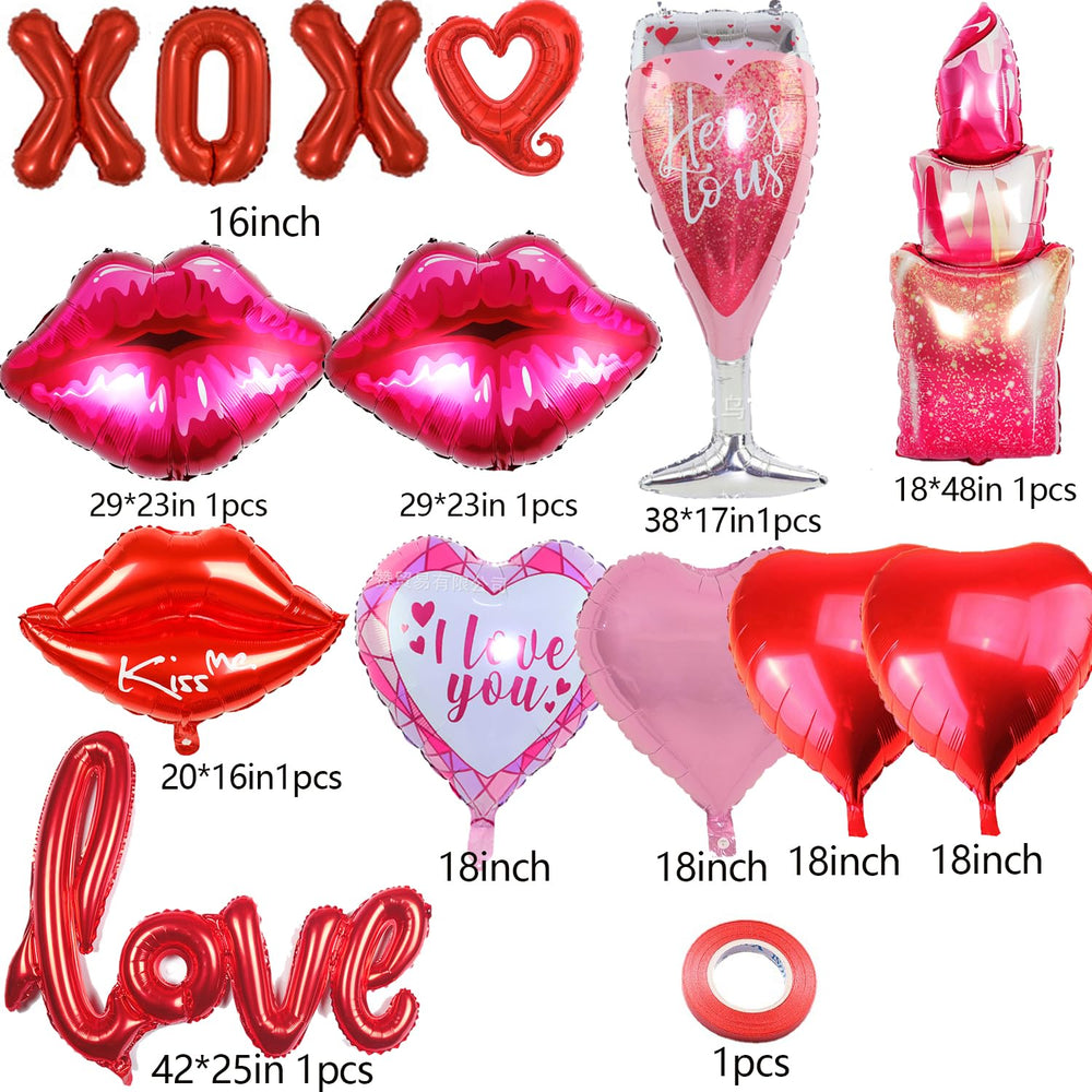 ANYMONYPF Valentines heart balloons add lush color to décor for celebrations.