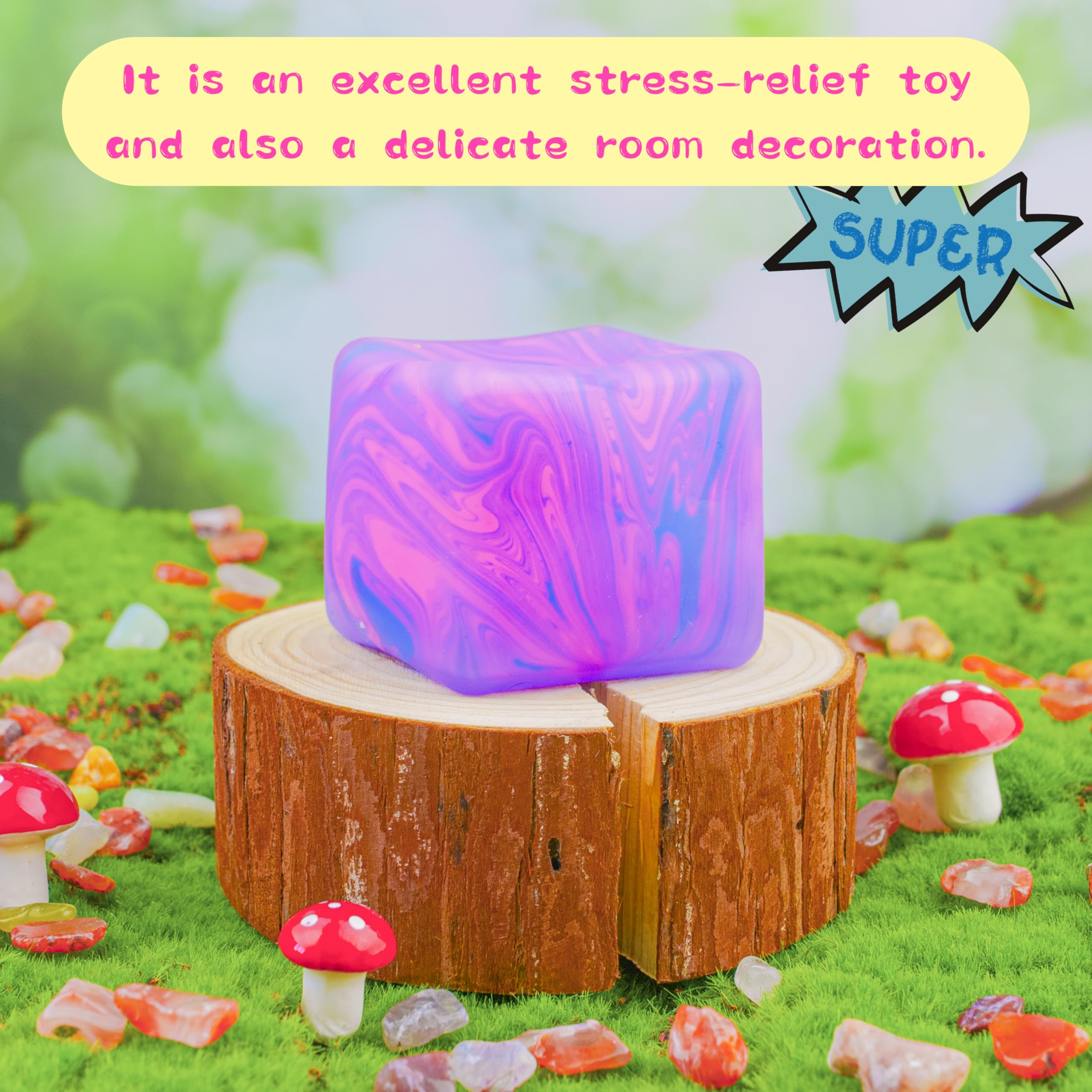 ANZHY easy-clean surface keeps the stress cube looking fresh after play.
