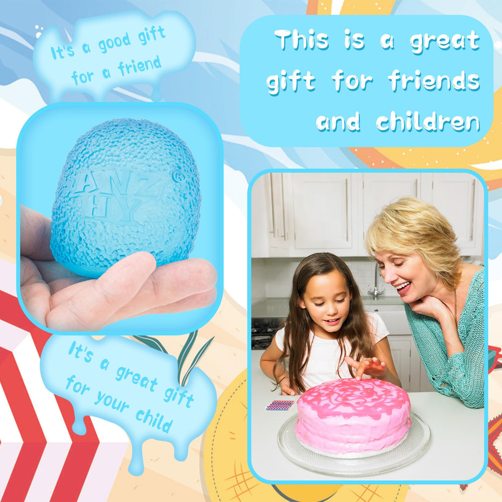 ANZHY Squishy Stress Ball blue ellipsoid ideal for kids and teens.