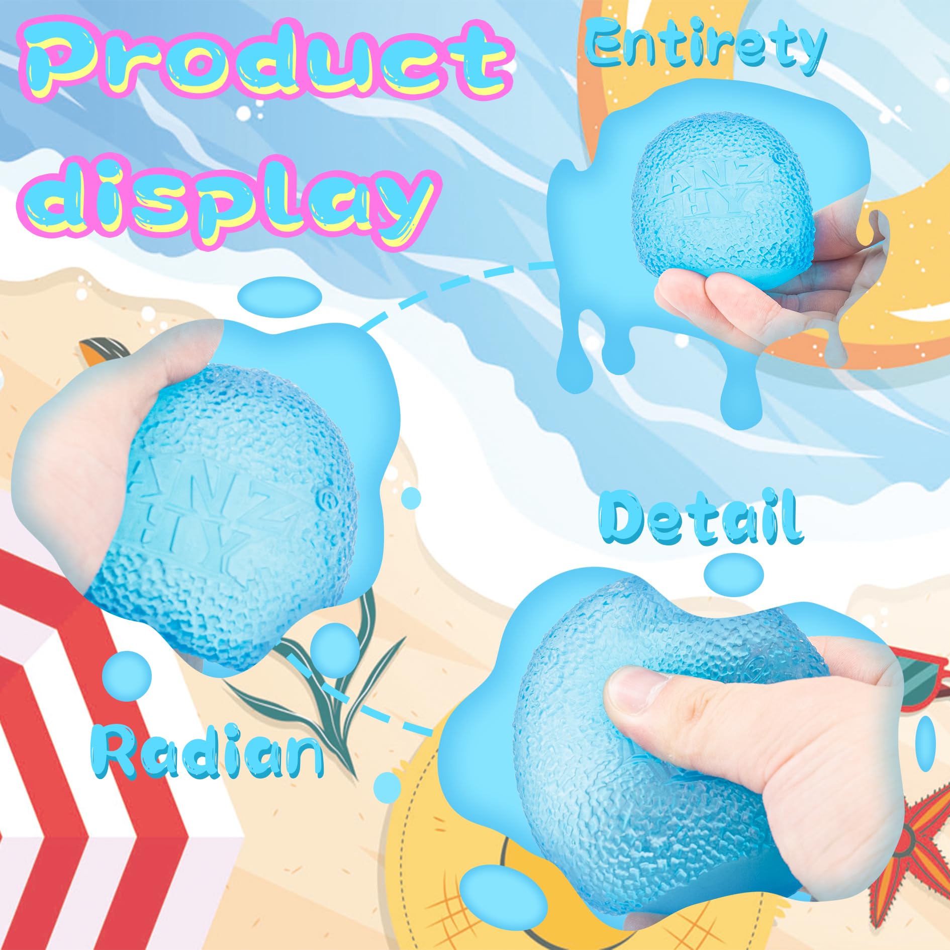 ANZHY Squishy Stress Ball with undulating mellow touch for calm concentration.