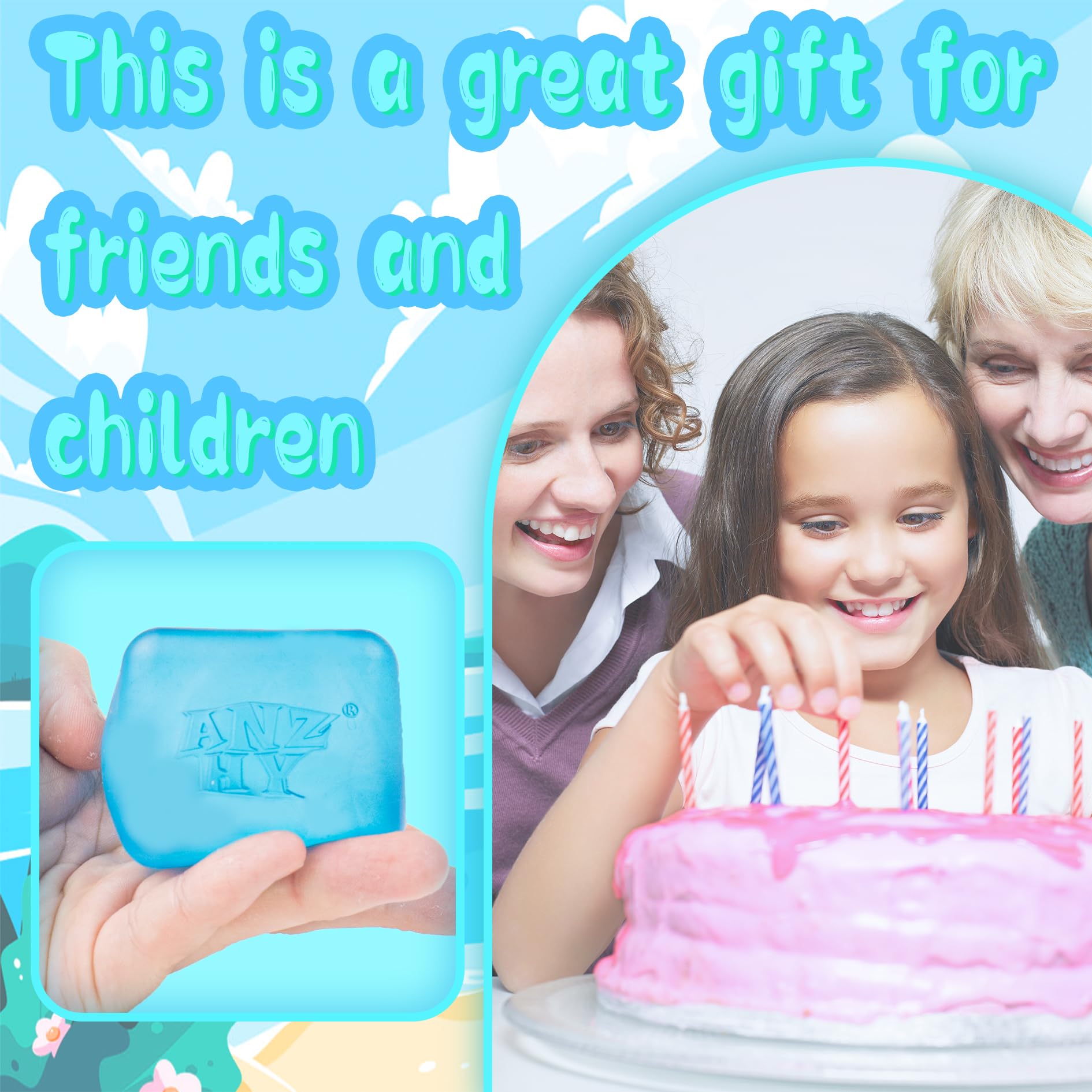 ANZHY stress sugar cube gift idea in blue color