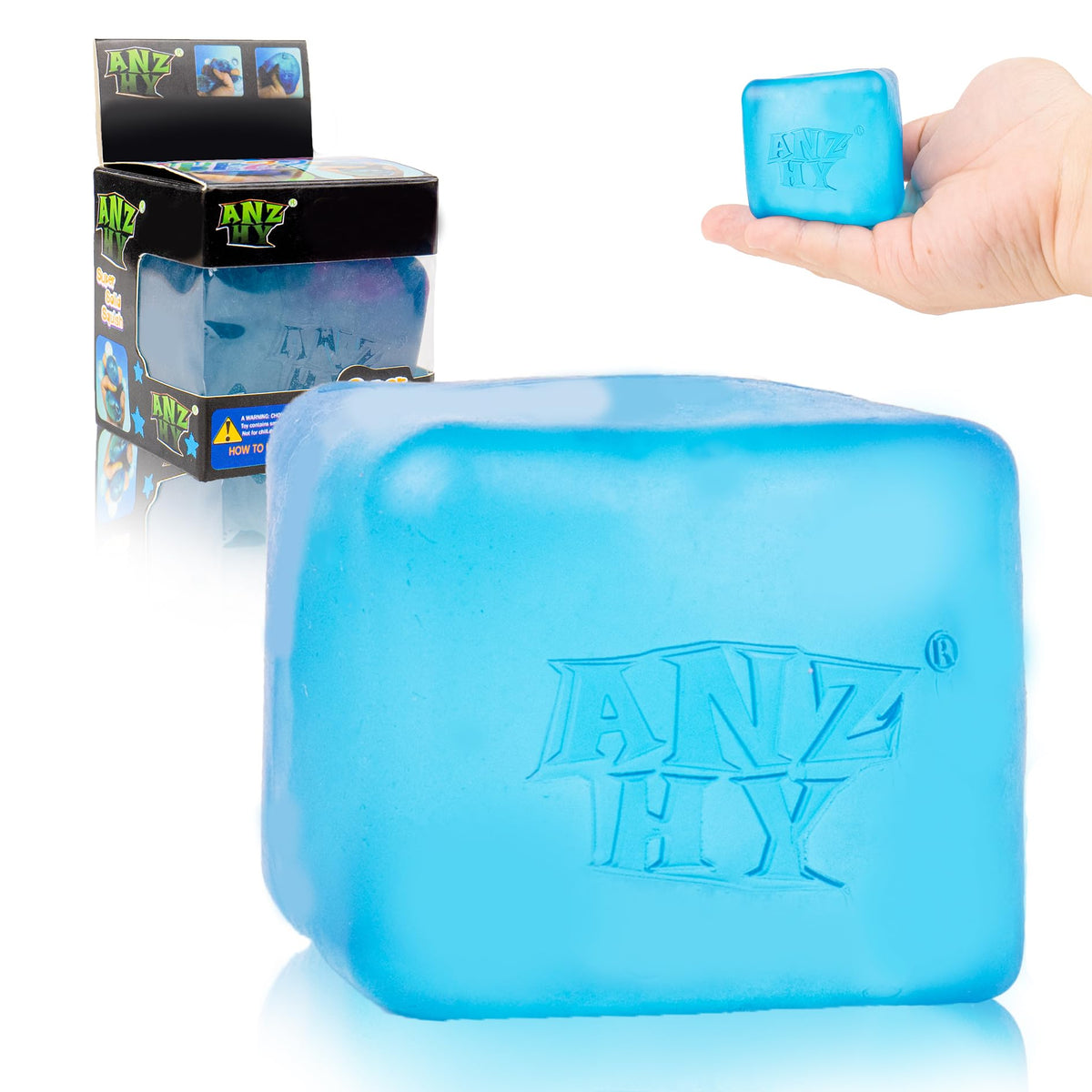 ANZHY Stress Sugar Ball Cube blue front view for calm focus