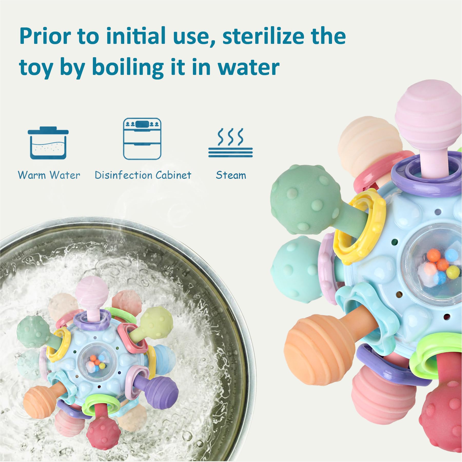 Anzimo food-grade silicone teether for safe chewing by infants