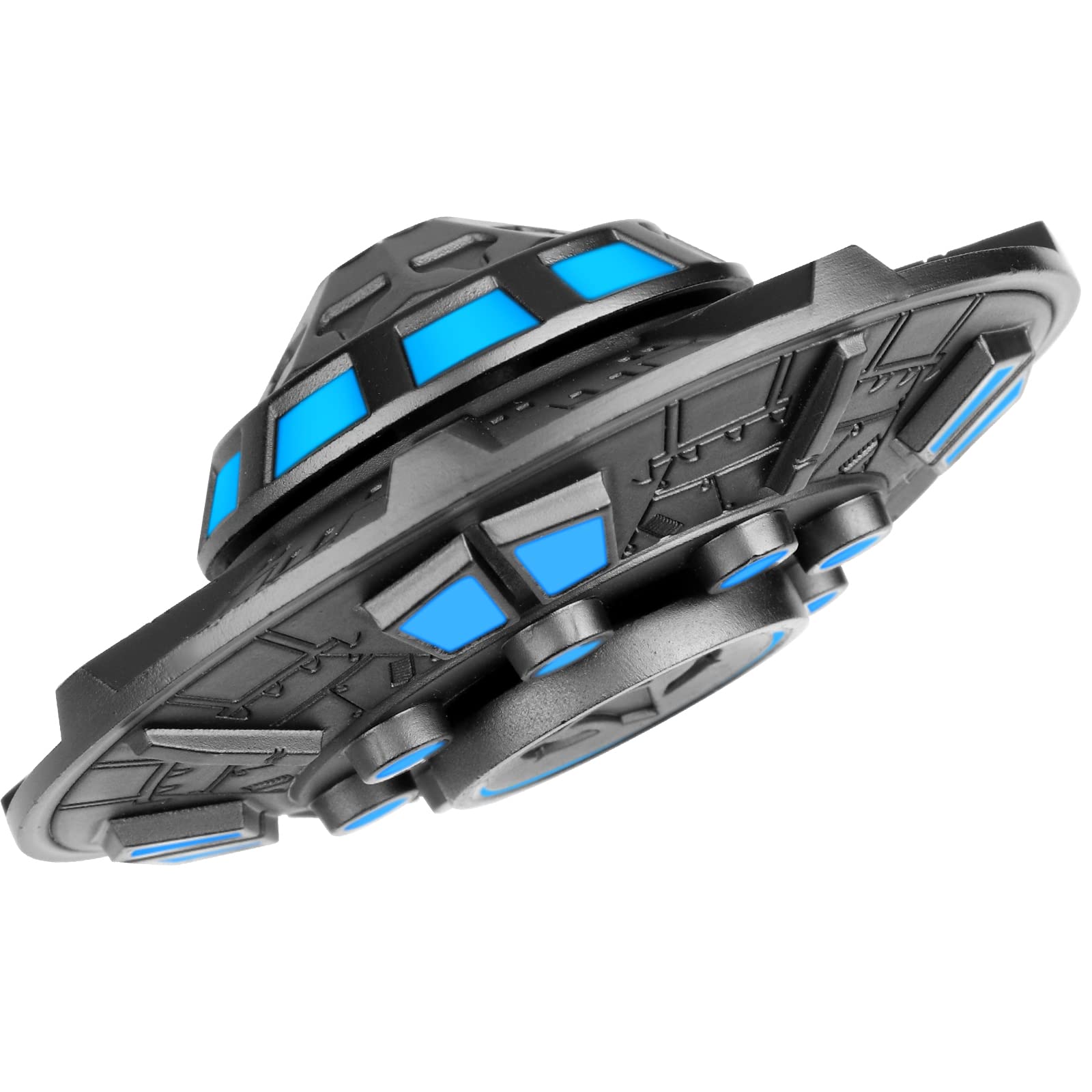 Anzmtosn glow spaceship fidget spinner glows in the dark for calm focus.