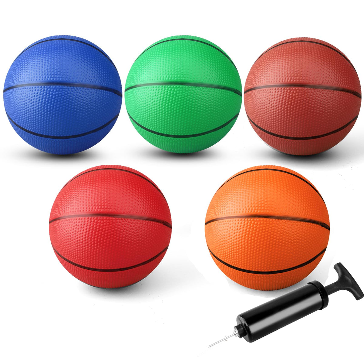 Anzmtosn mini basketball over-door hoop set with 7-inch balls for indoor arcade play and practice.