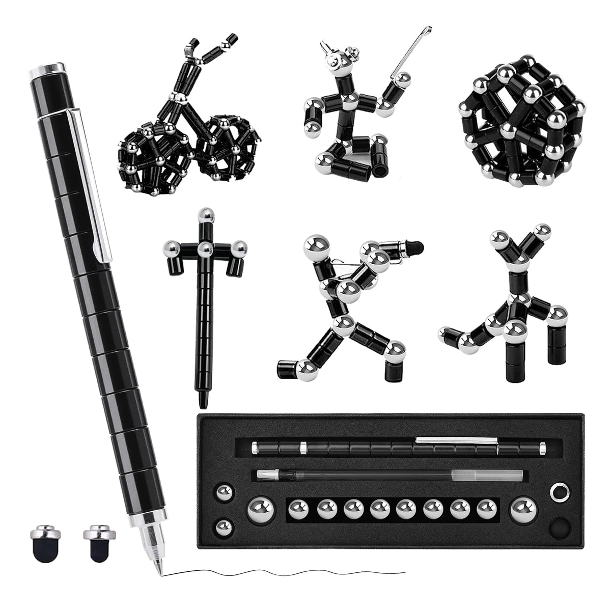 ANZUSY fidget pen magnetic deformable in hand for focus and tactile relief