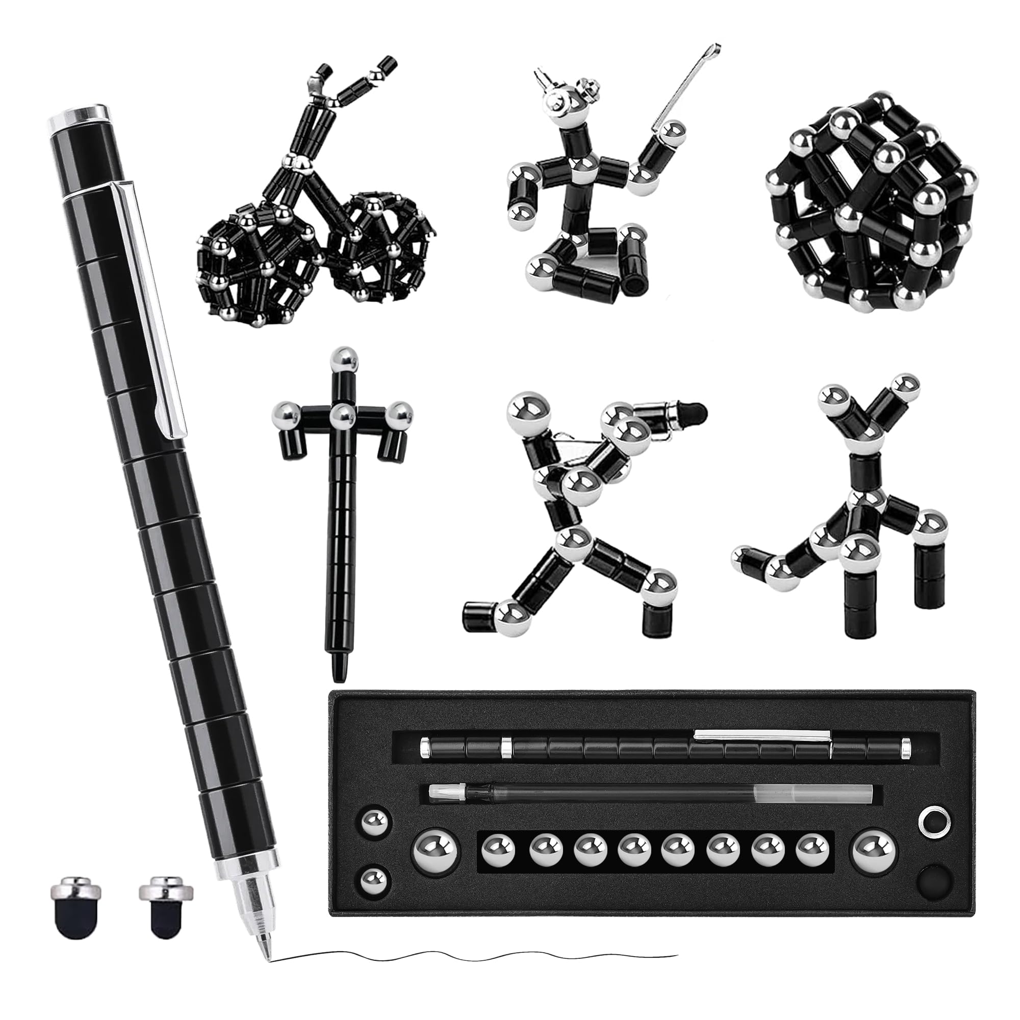 ANZUSY fidget pen magnetic deformable in hand for focus and tactile relief