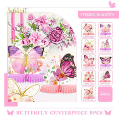 Aobkiat butterfly honeycomb centerpiece in ivory provides elegant neutral focal point.