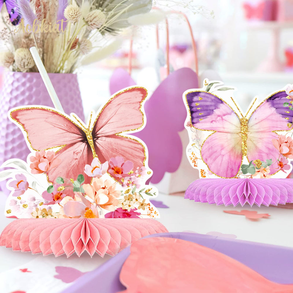 Aobkiat butterfly honeycomb centerpiece in sunshine yellow brightens summer party tables.