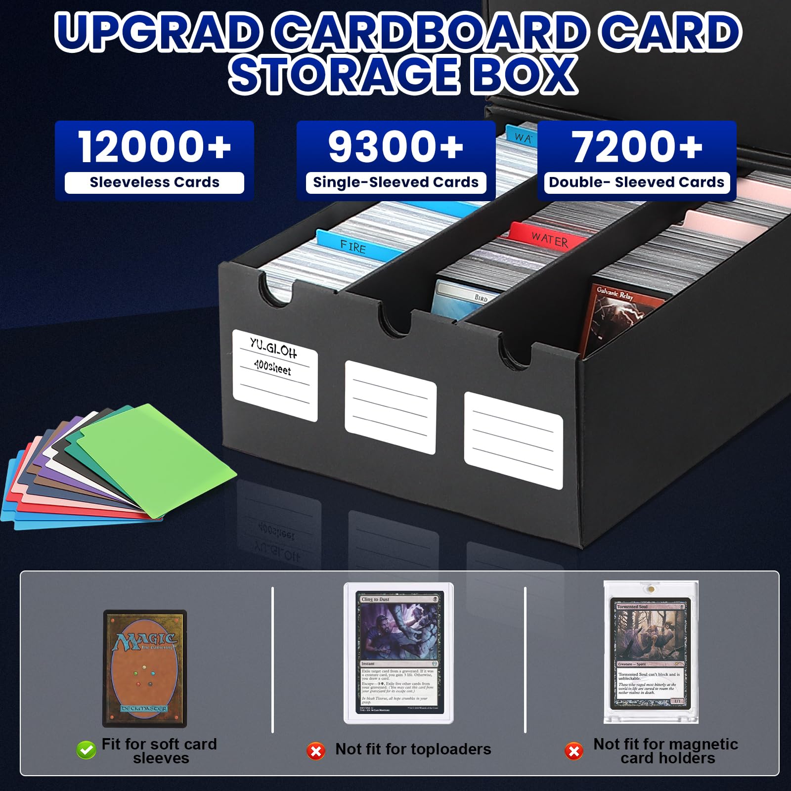 AOBOPLE trading card storage box drawer open highlights quick access to favorite cards.