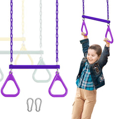 AOBOTE duty ring trapeze bar ready for backyard swings with easy hanging.