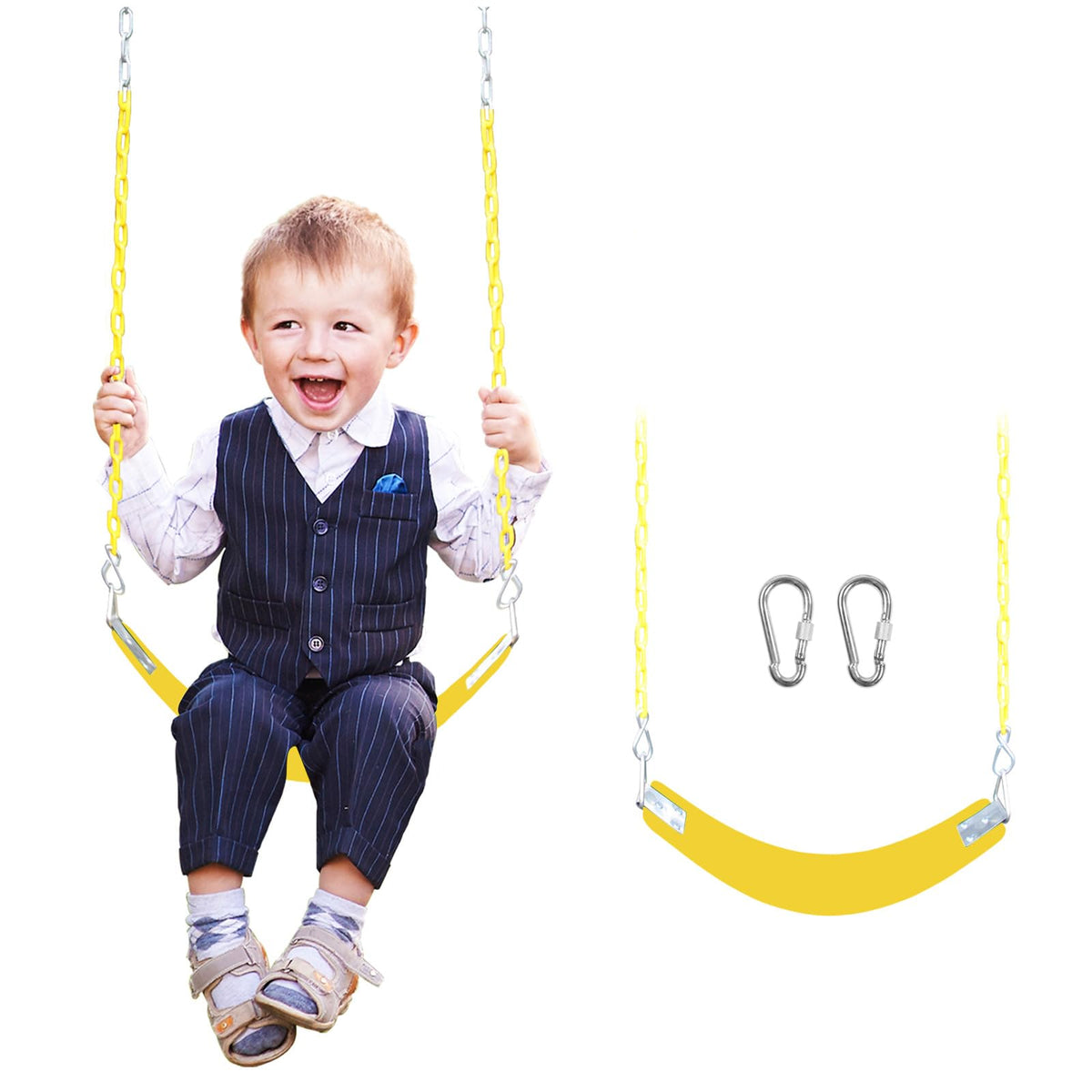AOBOTE swing set with 66inch chain for flexible backyard height