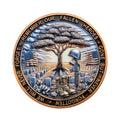 Aocass military commemorative coin front view showcases detailed craftsmanship for display.